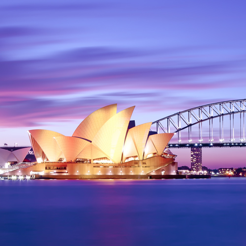 Australia Sydney Harbor Opera House Dusk