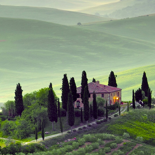 Europe Italy Tuscany Villa Landscape